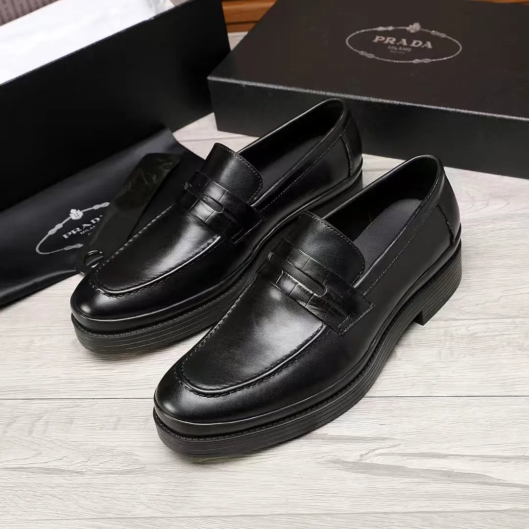 Men's shoes 💰540 💰💰🎩🎩【Prada】Counter 1:1⬆️original reproduction, absolute quality🆗original outsole, high-quality imported rubber, wear-resistant and non-slip, never degummed, upper material: imported first-layer cowhide➕anti-slip foam outsole, official website material, inner material: water-dyed 🐂leather lining, optional! Code number 38-45